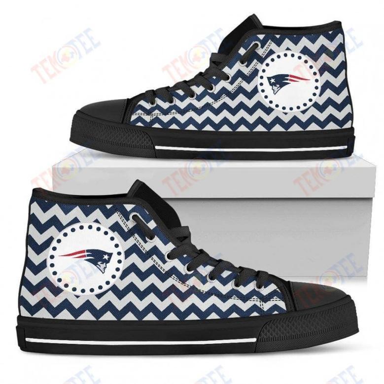 Mens Womens England Patriots High Top Shoes Chevron Broncos Printable