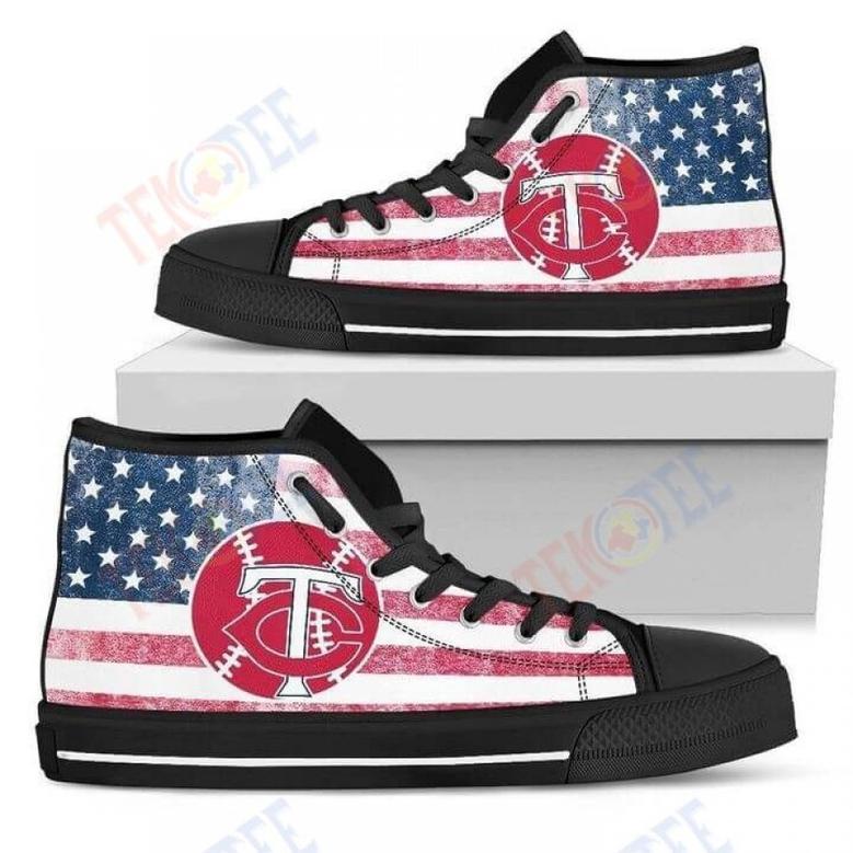 Mens Womens Flag Rugby Minnesota Twins High Top Shoes