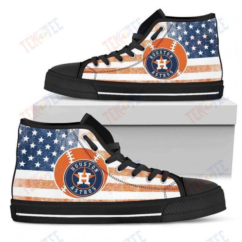 Mens Womens Houston Astros High Top Shoes Flag Rugbytop Quality