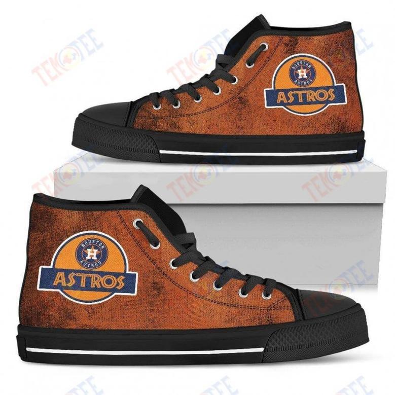 Mens Womens Houston Astros High Top Shoes Jurassic Park Custom Canvas Shoes