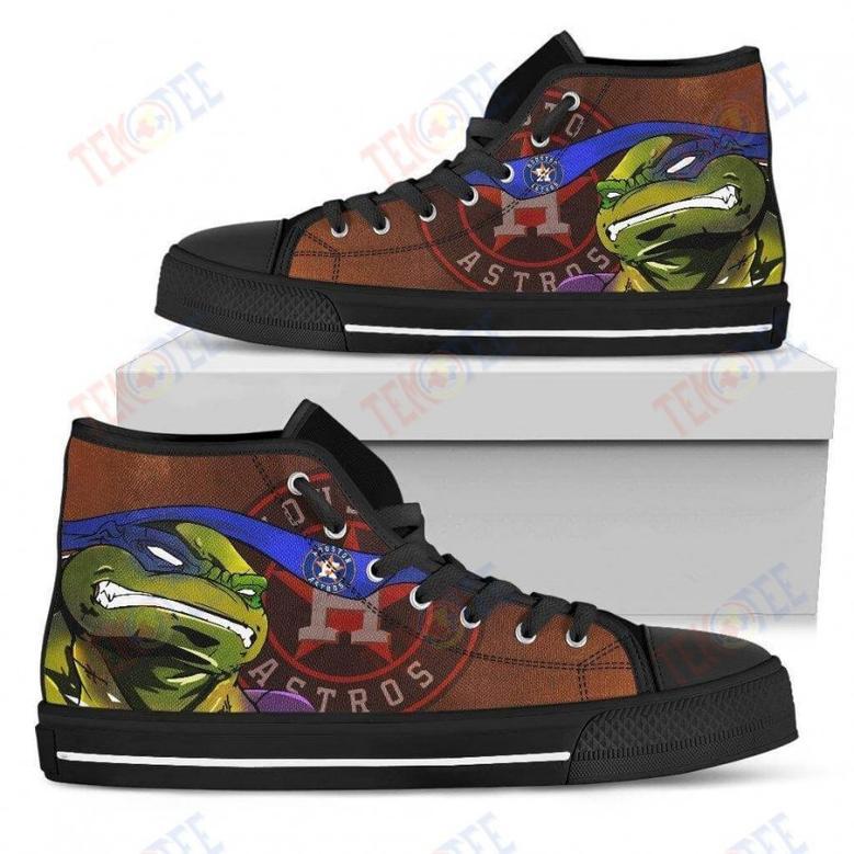 Mens Womens Houston Astros Turtle Ninja High Top Shoes Printable