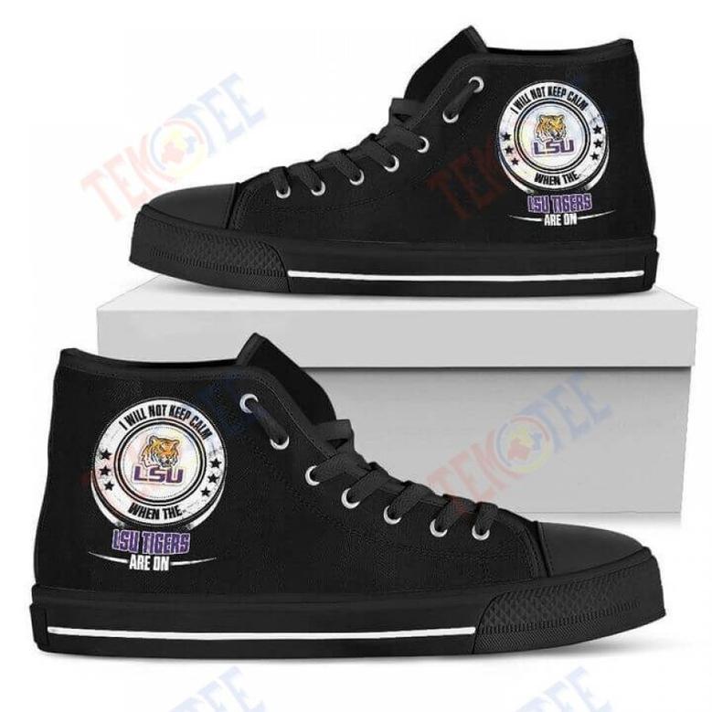 Mens Womens I Will Not Keep Calm Amazing Sporty Lsu Tigers High Top Shoes