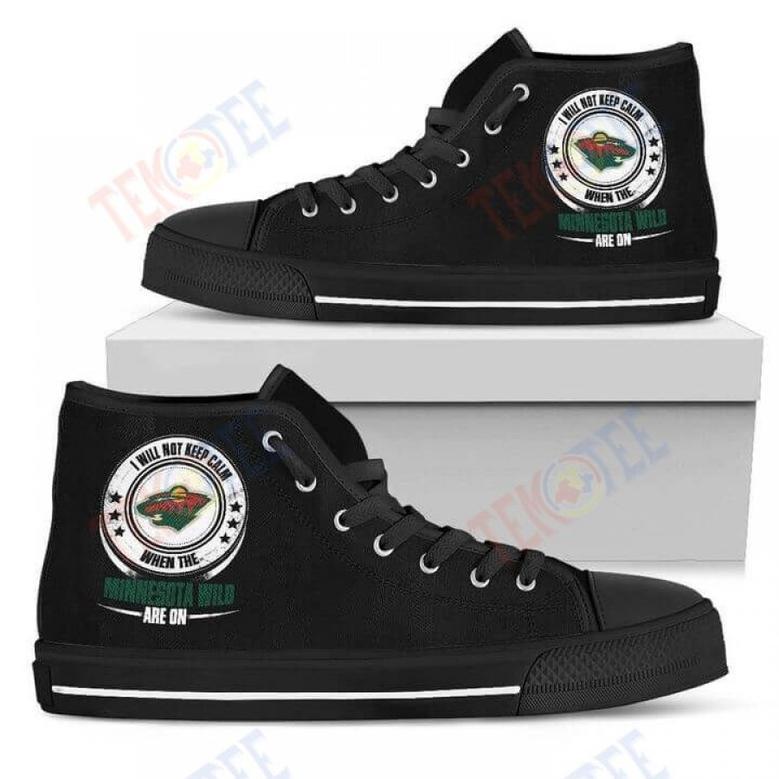 Mens Womens I Will Not Keep Calm Amazing Sporty Minnesota Wild High Top Shoes