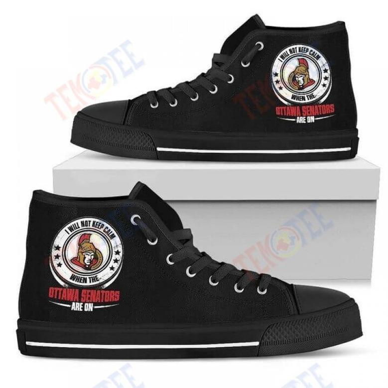 Mens Womens I Will Not Keep Calm Amazing Sporty Ottawa Senators High Top Shoes