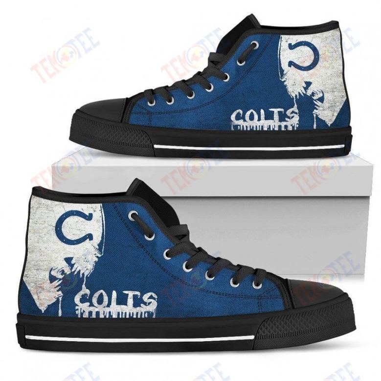 Mens Womens Indianapolis Colts High Top Shoes Alien Movie Custom Canvas Shoes