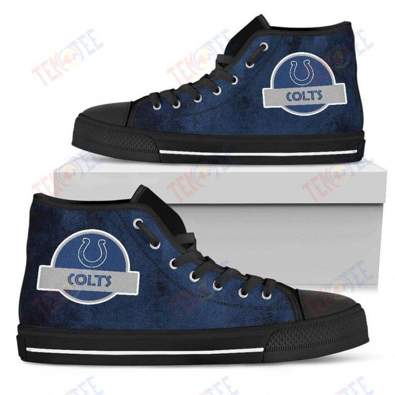 Mens Womens Indianapolis Colts High Top Shoes Jurassic Parktop Quality