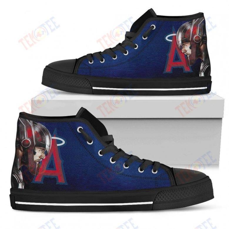 Mens Womens Los Angeles Angels High Top Shoes Thor Head Beside Shoes