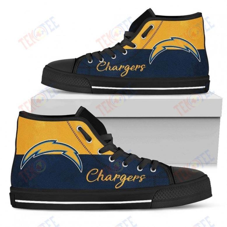 Mens Womens Los Angeles Chargers High Top Shoes Divided Colours Stunning