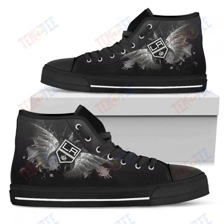 Mens Womens Los Angeles Kings High Top Shoes Angel Wings Printable