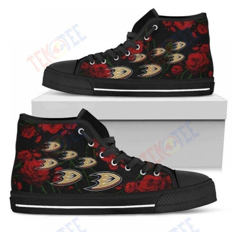 Mens Womens Lovely Rose Thorn Incredible Anaheim Ducks High Top Shoes