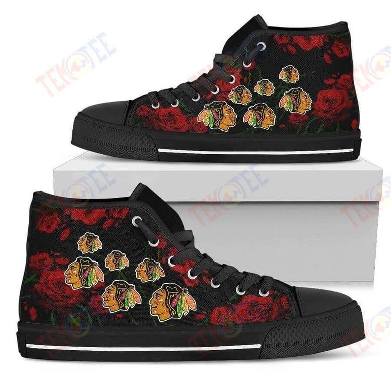 Mens Womens Lovely Rose Thorn Incredible Chicago Blackhawks High Top Shoes