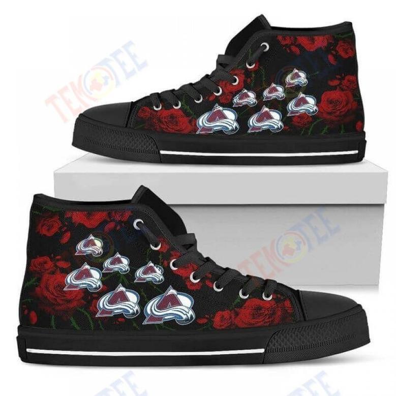 Mens Womens Lovely Rose Thorn Incredible Colorado Avalanche High Top Shoes