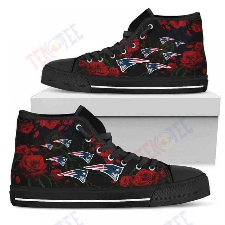 Mens Womens Lovely Rose Thorn Incredible New England Patriots High Top Shoes