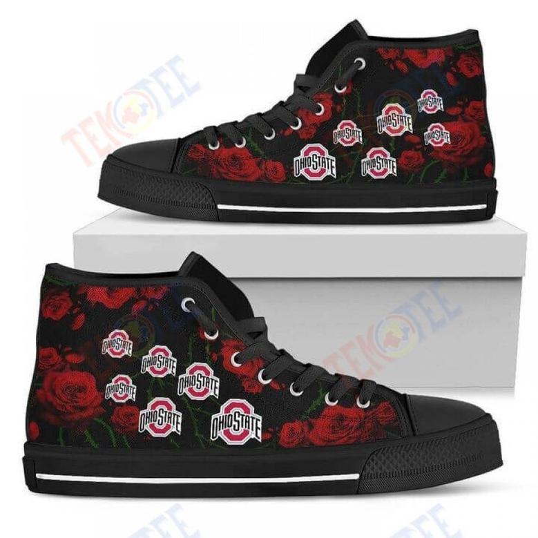 Mens Womens Lovely Rose Thorn Incredible Ohio State Buckeyes High Top Shoes