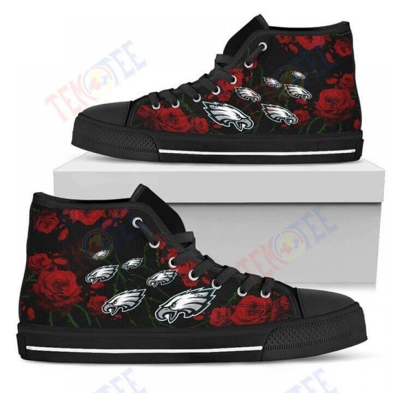 Mens Womens Lovely Rose Thorn Incredible Philadelphia Eagles High Top Shoes