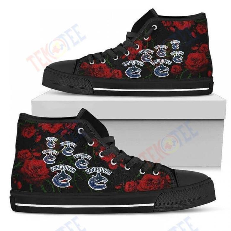 Mens Womens Lovely Rose Thorn Incredible Vancouver Canucks High Top Shoes