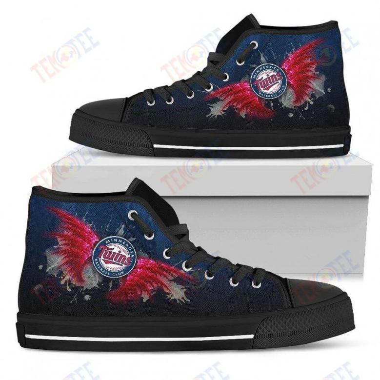 Mens Womens Minnesota Twins High Top Shoes Angel Wings Printable