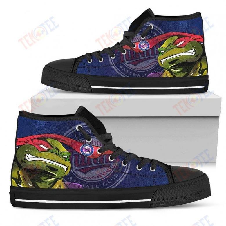 Mens Womens Minnesota Twins Turtle Ninja High Top Shoes Printable