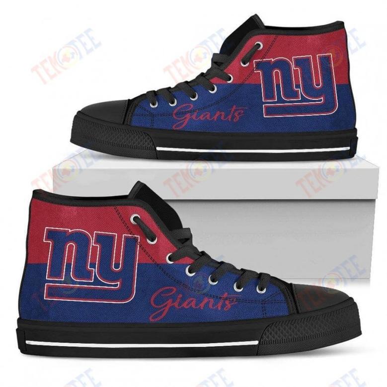 Mens Womens New York Giants High Top Shoes Divided Colours Stunning