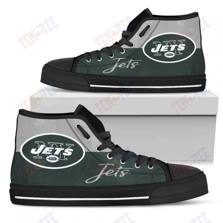 Mens Womens New York Jets High Top Shoes Divided Colours Stunning