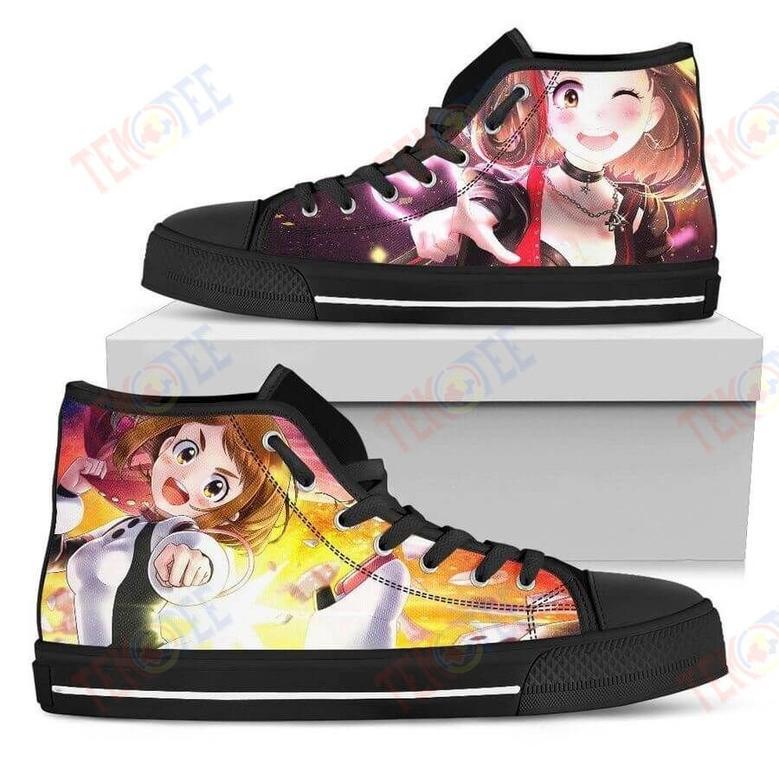 Mens Womens Ochako Uraraka Sneakers My Hero Academia High Top Shoes Cute T