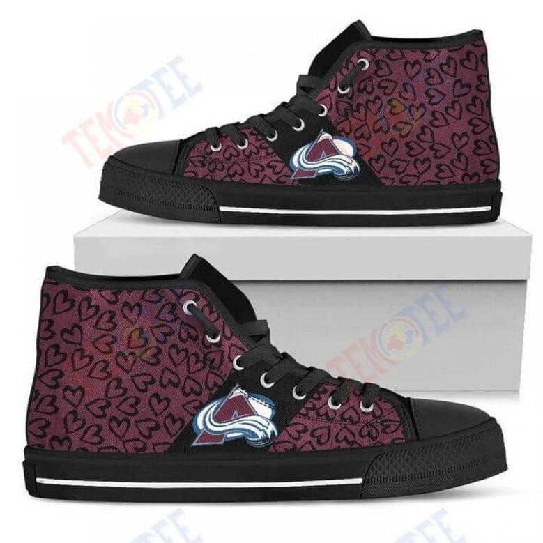 Mens Womens Perfect Cross Color Absolutely Nice Colorado Avalanche High Top Shoes