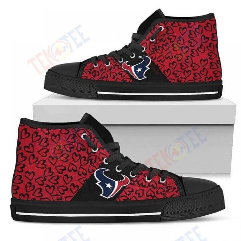 Mens Womens Perfect Cross Color Absolutely Nice Houston Texans High Top Shoes