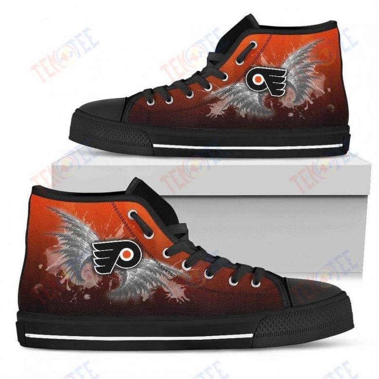 Mens Womens Philadelphia Flyers High Top Shoes Angel Wings Printable