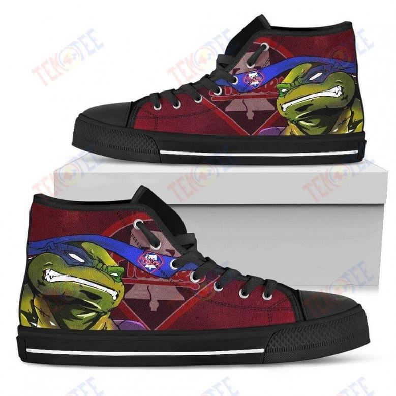 Mens Womens Philadelphia Phillies Turtle Ninja High Top Shoes Printable