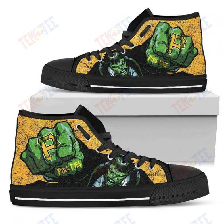 Mens Womens Pittsburgh Pirates Hulk Punch High Top Shoes Printable