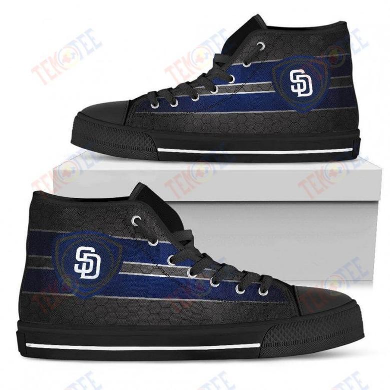 Mens Womens San Diego Padres High Top Shoes The Shield Shoes