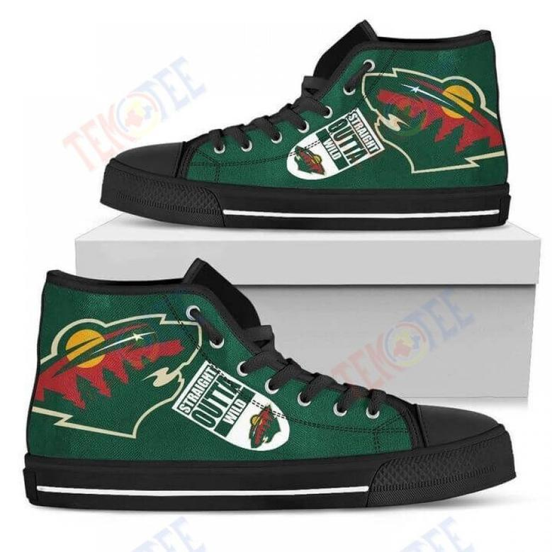 Mens Womens Straight Outta Minnesota Wild High Top Shoes