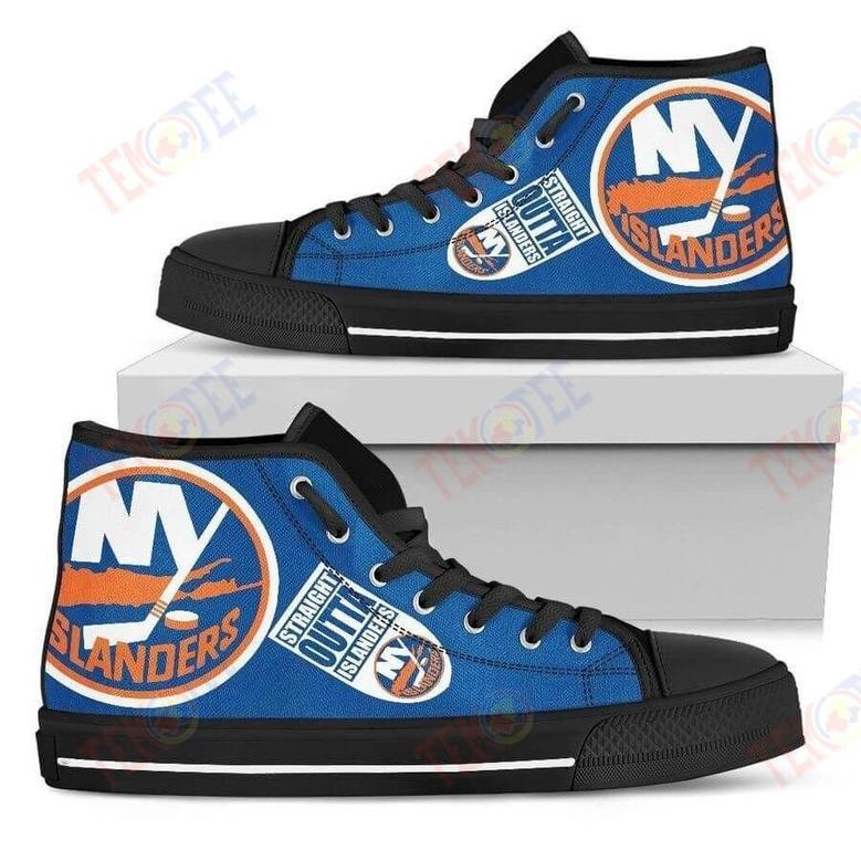 Mens Womens Straight Outta New York Islanders High Top Shoes