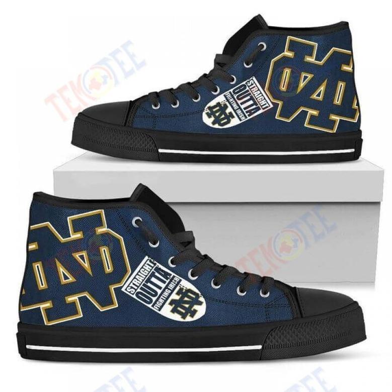 Mens Womens Straight Outta Notre Dame Fighting Irish High Top Shoes