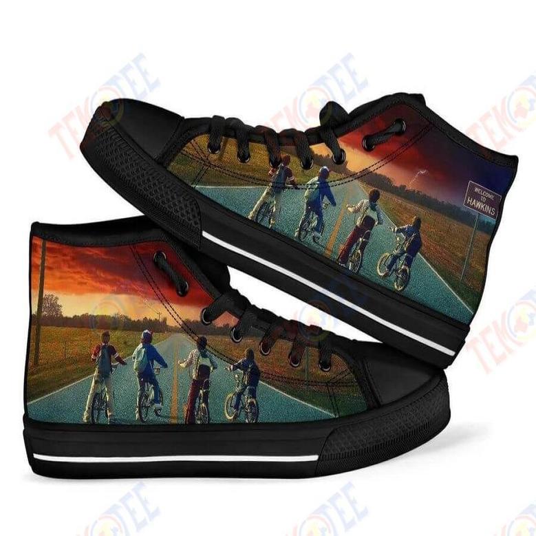 Mens Womens Stranger Things Sneakers High Top Shoes