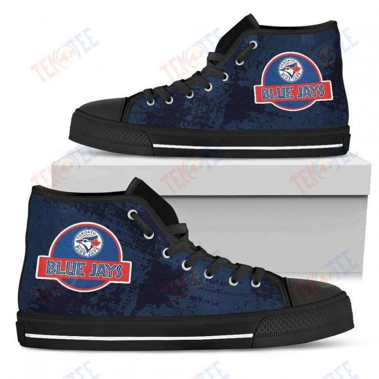 Mens Womens Toronto Blue Jays High Top Shoes Jurassic Parktop Quality