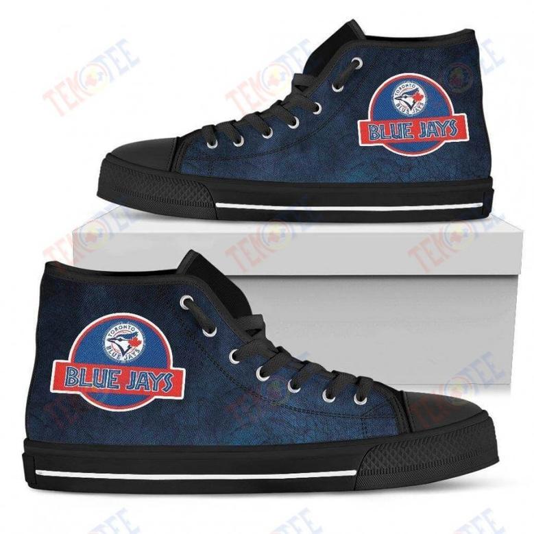 Mens Womens Toronto Blue Jays High Top Shoes Jurassic Parktop Quality