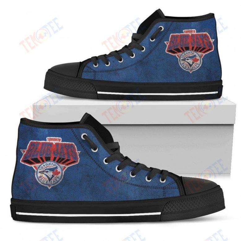 Mens Womens Toronto Blue Jays High Top Shoes Simple Logoshoes