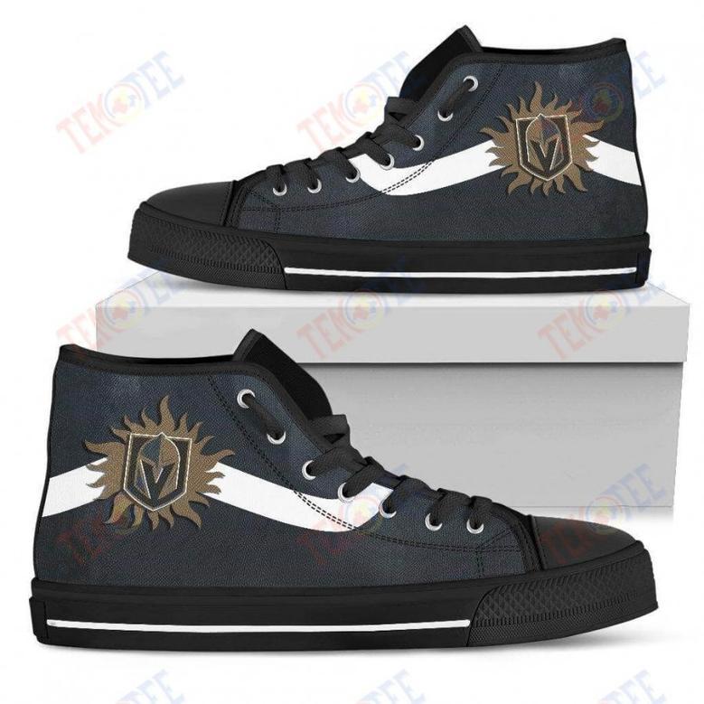 Mens Womens Vegas Golden Knights High Top Shoes Simple Van Sun Flameshoes