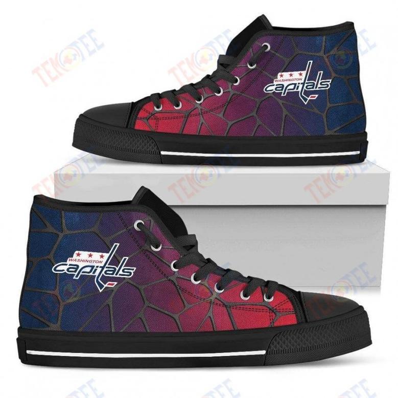 Mens Womens Washington Capitals Gradient High Top Shoes Angel Wings Printable