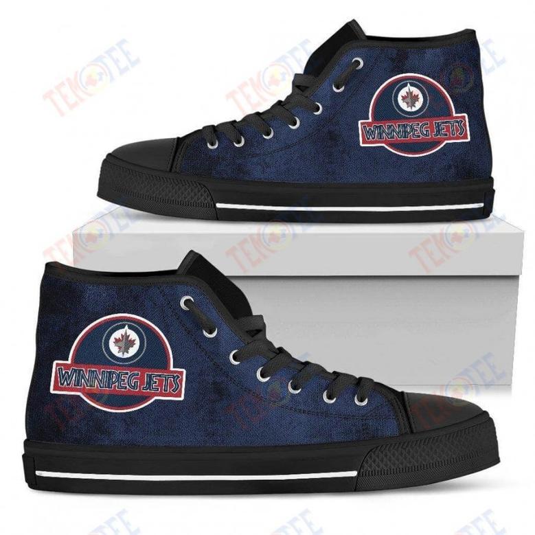 Mens Womens Winnipeg Jets High Top Shoes Jurassic Parktop Quality