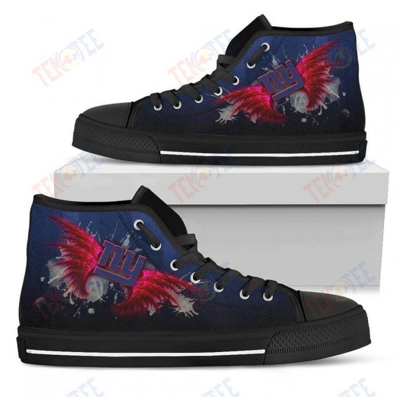 Mens Womens York Giants High Top Shoes Angel Wings Printable