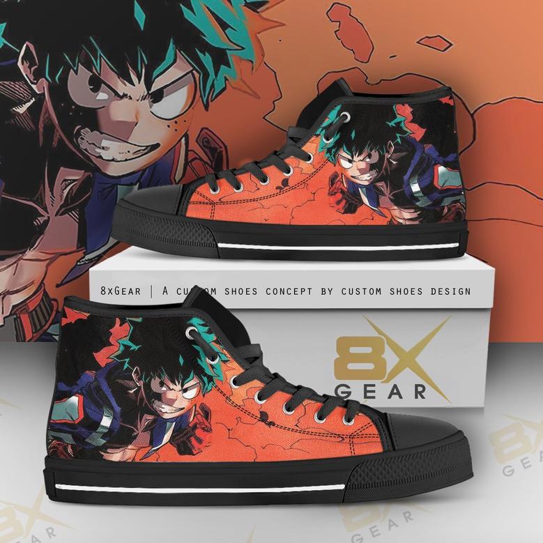 Midoriya Sneakers High Top Shoes My Hero Academia Anime