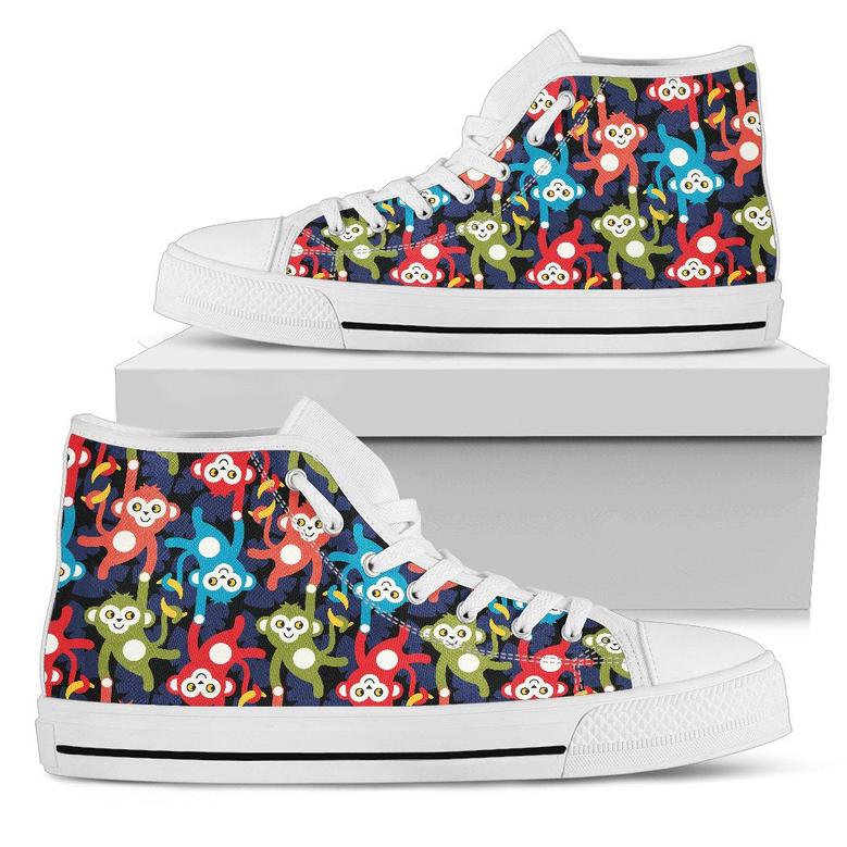 Monkey Colorful Design Themed Print Women High Top Shoes