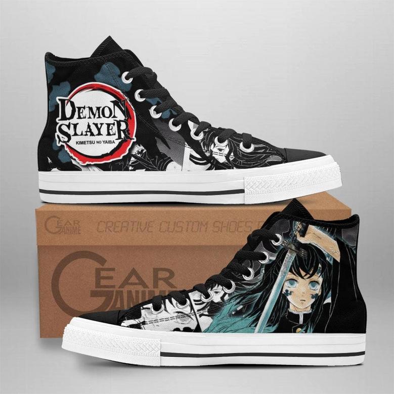 Muichiro High Top Shoes Custom Anime Demon Slayer Sneakers