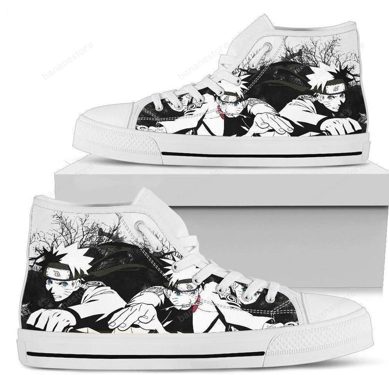 Naruto Graphic Draw Sneakers High Top Shoes For Anime Fan