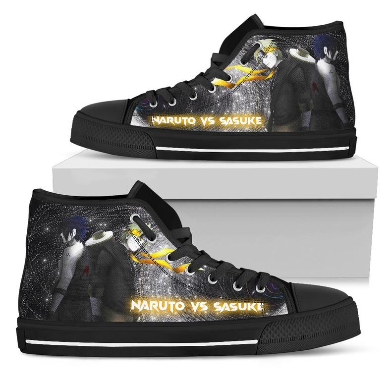Naruto Sneakers Sasuke versus Naruto High Top Shoes Fan Gift