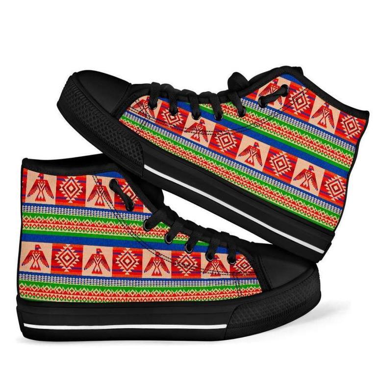 Navajo Aztec Tribal Native Indians American Print Men Women's High Top Shoes