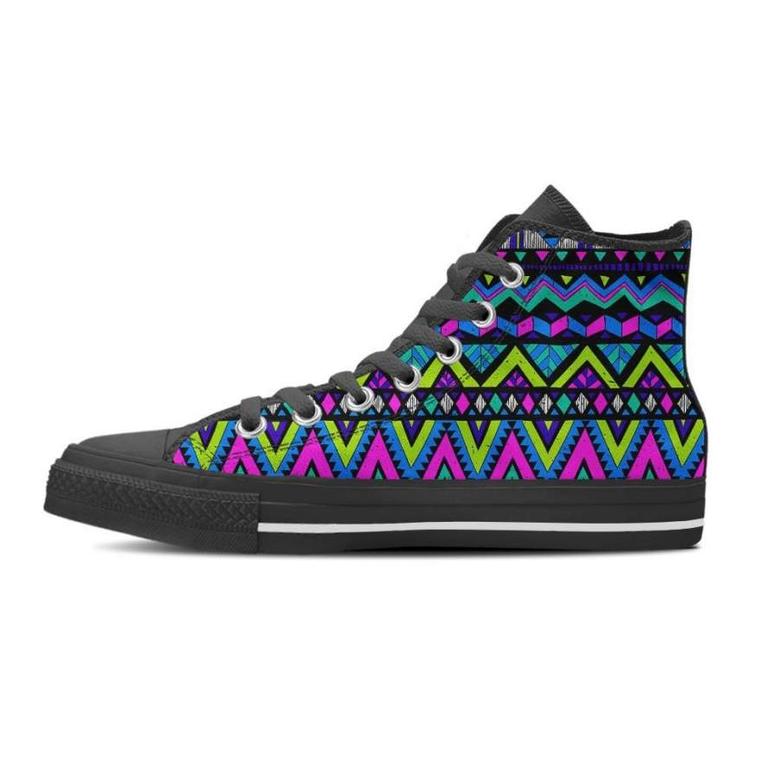 Neon Indian Aztec Doodle Men's High Top Shoes
