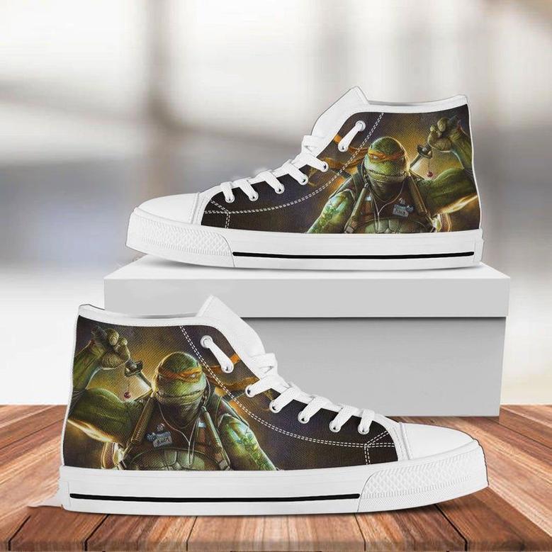 Ninja Turtles Cartoon Shoes Canvas Prints Shoes Custom Poster Shoes High Top Shoes